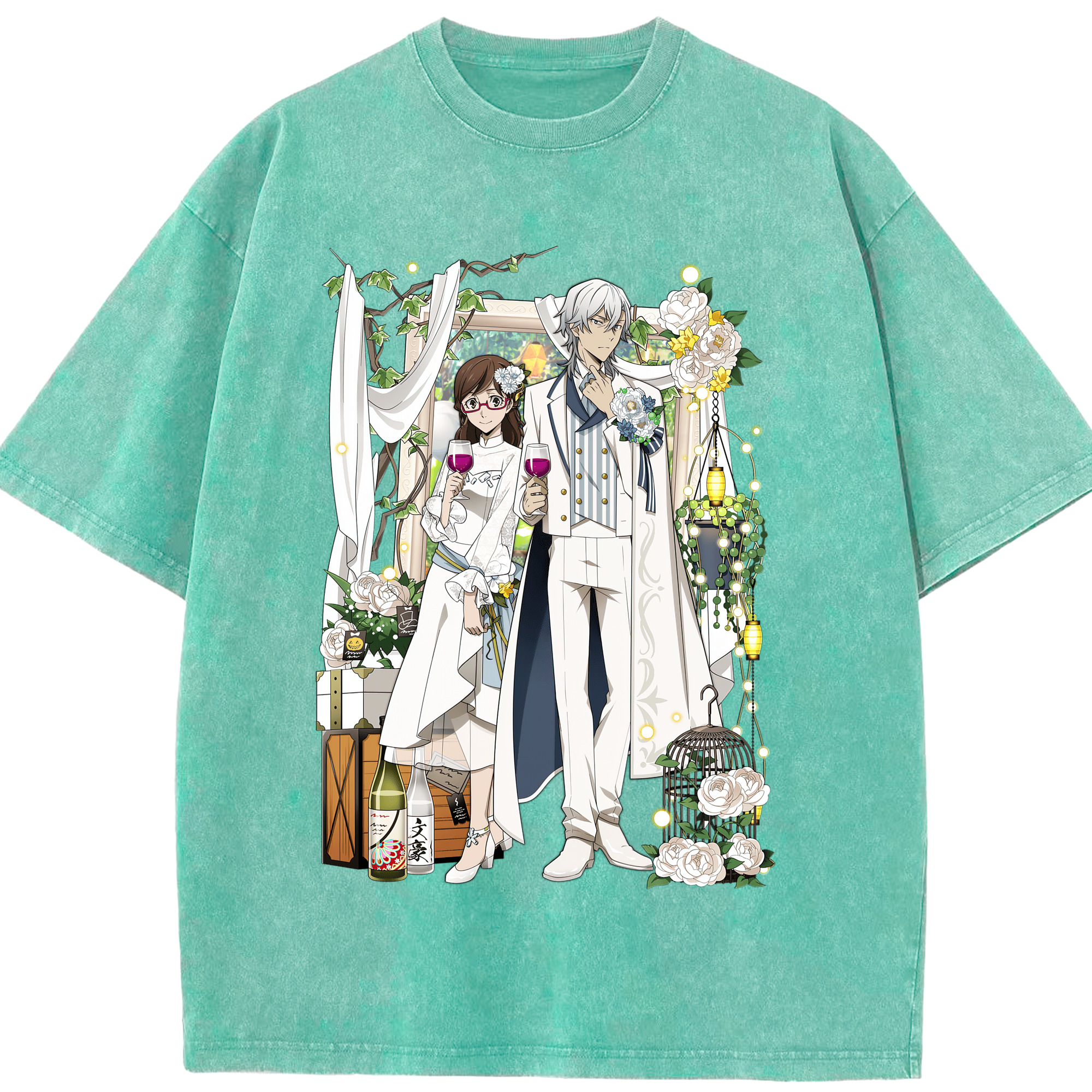 （画像用） 文豪ストレイドッグス Bungo Stray Dogs 綿100% ヴィンテージ風 半袖Tシャツ（フロントプリント）